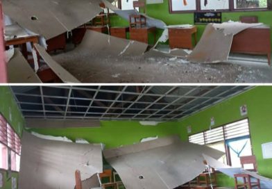 Diduga Gagal Kontruksi, Plafon Ruangan SDN Jonggoa Cikoang Runtuh 